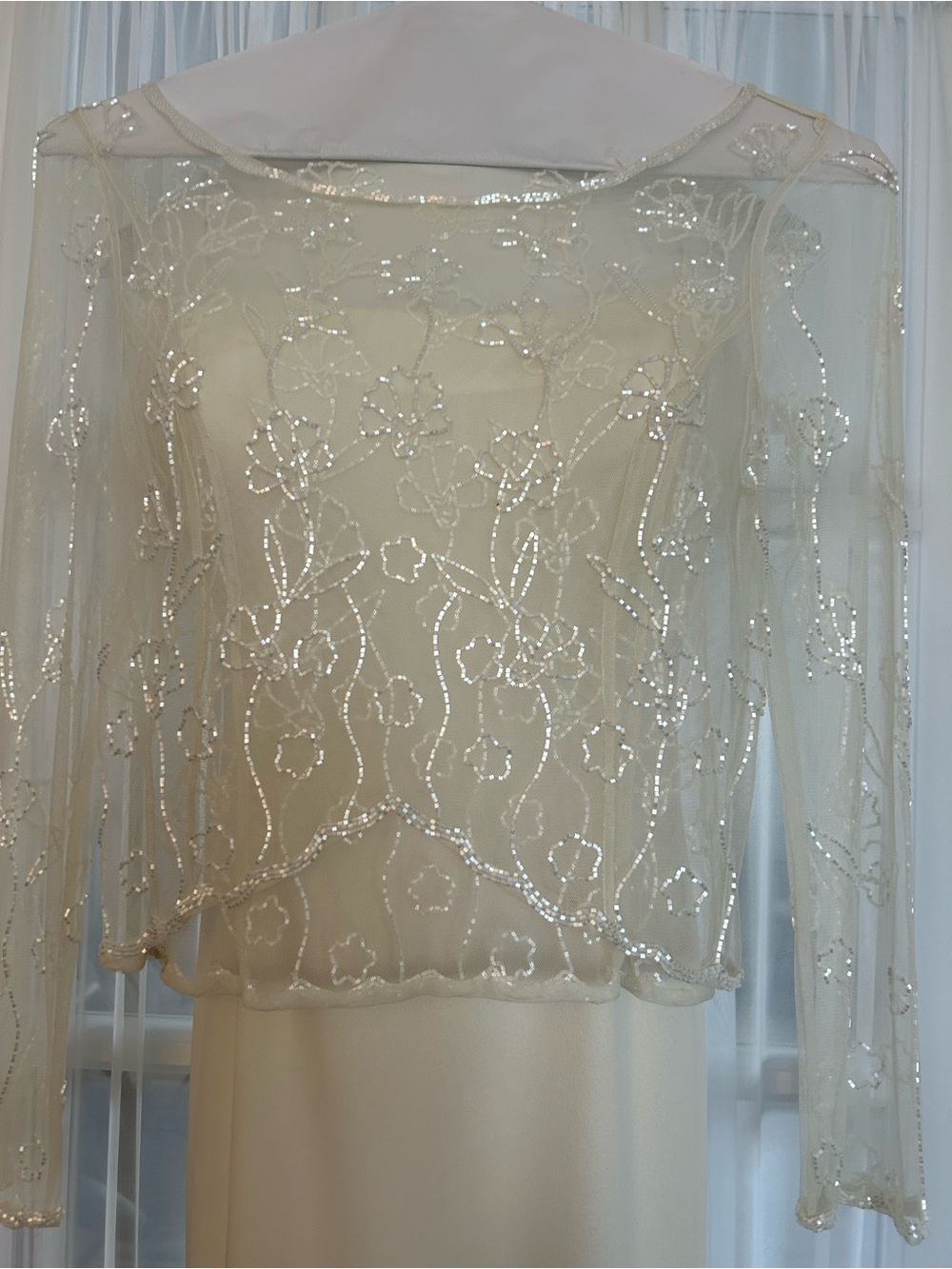 Women’s full length Wedding Gown with Beaded Overlay